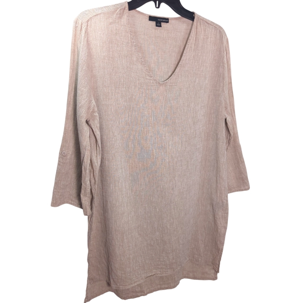 Harvey Benard Oatmeal/ Beige Linen Dress or Tunic Top SZ Small